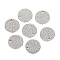 Tarnish Resistant 304 Stainless Steel Charms, Textured, Laser Cut, Flat Round, Stainless Steel Color, 12x1mm, Hole: 1.4mm