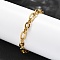 304 Stainless Steel Figaro Chains Bracelets for Men Women, Ion Plating(IP), Golden, 7-1/8 inch(18.1cm) Long+30mm Extender
