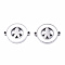 304 Stainless Enamel Steel Links Connectors, Laser Cut, Flat Round with Boy, Stainless Steel Color, 14.5x18.5x2mm, Hole: 1.2mm
