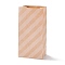 Rectangle Kraft Paper Bags, None Handles, Gift Bags, Stripe Pattern, BurlyWood, 9.1x5.8x17.9cm