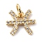 Brass Micro Pave Cubic Zirconia Charms, Cadmium Free & Lead Free, Constellation Charms, with Jump Rings, Real 18K Gold Plated, Pisces, 10x11.5x1.5mm, Hole: 3.4mm