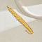 Brass Coin Link Bracelets, Cable Chains Bracelets for Women, Real 18K Gold Plated, 7-7/8 inch(20cm)