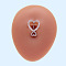 316L Surgical Stainless Steel Micro Pave Cubic Zirconia Top Down Belly Rings, Heart, Stainless Steel Color, Clear, 22mm