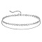 Summer Beach 201 Stainless Steel Disc Sequin Link Chain Double Layer Anklets for Women, Stainless Steel Color, 9-7/8 inch(250mm)