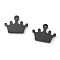 304 Stainless Steel Charms, Laser Cut, Crown, Electrophoresis Black, 11x14x1.5mm, Hole: 1.4mm
