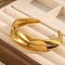 Elegant Stainless Steel Cuff Bangles for Women, Real 18K Gold Plated