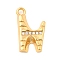 Brass Micro Pave Cubic Zirconia Pendants, Nickel Free, Real 18K Gold Plated, Letter N, 15x9x3mm, Hole: 1.6mm