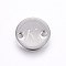 Tarnish Resistant 201 Stainless Steel Links connectors, Flat Round, Letter.K, Stainless Steel Color, 10x1mm, Hole: 1.5mm