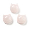 Natural Rose Quartz Beads, Cat Head Shape, 14.5~16.5x13~15.5x7.5~10mm, Hole: 1.2~1.6mm