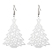 Tarnish Resistant 304 Stainless Steel Dangle Earrings, with 201 Stainless Steel Christmas Tree Pendants, Stainless Steel Color, 71x39mm, 3pair/set