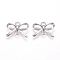 Brass Links, Long-Lasting Plated, Bowknot, Real Platinum Plated, 10x14x2mm, Hole: 1.6mm