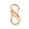 Alloy & Iron Double S Snap Hook Spring Keychain Clasps, Quick Links, Rock Climbing Carabiners for Women Men Camping Fishing, Light Gold, 25x12x6.5mm