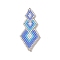 Handmade Loom Pattern MIYUKI Seed Beads, Rhombus Pendants, Dodger Blue, 41x17x2mm, Hole: 0.8mm