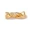 Brass Micro Pave Clear Cubic Zirconia Fold Over Clasps, Nickel Free, Real 18K Gold Plated, 17.5mm