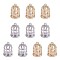 10Pcs 2 Colors Brass Micro Pave Cubic Zirconia Pendants, Cadmium Free & Lead Free, Clear, Bird Cage, Platinum & Golden, 15x9.5mm, Hole: 1.4mm, 5pcs/color