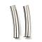 Non-Tarnish 304 Stainless Steel Tube Beads, Curved Tube, Stainless Steel Color, 15x3mm, Hole: 2.5mm