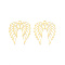 201 Stainless Steel Pendants, Etched Metal Embellishments, Wing, Real 18K Gold Plated, 40x33x0.3mm, Hole: 3mm