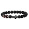 Bohemian Tiger Eye Stone Bracelet Cross Natural Stone Beads Vintage Matte Bead Bracelet
