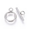 20 Sets 304 Stainless Steel Toggle Clasps, Ring, Stainless Steel Color, Ring: 17.5x13x2mm, Bar: 7x18x2mm, Hole: 3mm