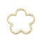 304 Stainless Steel Textured Linking Rings, Real 18K Gold Plated, Flower, 29x30x1mm, Inner Diameter: 22x26mm
