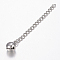 Tarnish Resistant 304 Stainless Steel Chain Extender, with Small Bell Charms, Stainless Steel Color, 64x3mm