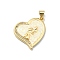 Brass Micro Pave Clear Cubic Zirconia Pendants, Cadmium Free & Lead Free, with Sythetic Opal, Heart, Real 18K Gold Plated, 23.5x20.5x3.5mm, Hole: 3.5x3mm
