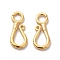 Brass Hook Clasps, Cadmium Free & Lead Free, Long-Lasting Plated, Real 24K Gold Plated, 19x8x2mm, Hole: 3mm