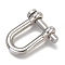 Non-Tarnish 304 Stainless Steel D-Ring Anchor Shackle Clasps, Stainless Steel Color, 32x27x10mm