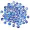 Blue and White Printed Glass Cabochons, Half Round/Dome, Steel Blue, 20x6mm, 100pcs/box