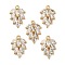 Brass Micro Pave Cubic Zirconia Pendants, Nickel Free, Leaf, Clear, Real 18K Gold Plated, 15.5x11.5x4mm, Hole: 1.2mm