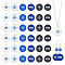 36Pcs 6 Style Alloy Pendants, with Enamel, Flat Round with Evil Eye Charm, Platinum, Mixed Color, 24x20.5x2mm, Hole: 2.3mm, 6pcs/style