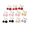 Acrylic Big Pendants, Cherry, Mixed Color, 63.5~64x59x24~25mm, Hole: 3.2mm