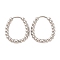 Non-Tarnish 304 Stainless Steel Hoop Earrings, Oval, Stainless Steel Color, 19x16mm
