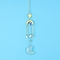 Opalite Moon Sun Catcher Hanging Ornaments, with Brass Star & Sun, for Home, Garden Decoration, 400mm