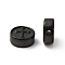 304 Stainless Steel Beads, Flat Round with Cross, Electrophoresis Black, 10.5x4.5mm, Hole: 1.6mm