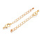 Brass Chain Extender, with Clasps & Curb Chains, Cadmium Free & Nickel Free & Lead Free, Real 18K Gold Plated, 70~75mm