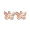 Ion Plating(IP) 304 Stainless Steel Charms, Butterfly, Rose Gold, 12x15x3mm, Hole: 2mm