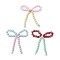 Opaque Acrylic Beads with Brass Crimp Beads and Iron Open Jump Rings Pendamts, Bowknot, Colorful, 67x55x6mm, Hole: 3.5mm