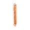Electroplated Natural Quartz Pendants, with Brass Findings, Bullets, Pointed Pendants, Platinum, Light Salmon, 40~65x7~15mm, Hole: 3mm