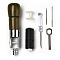 Beech Wooden Leather Carving Stitching Tool, with Wax Thread & Iron Screwdriver & Iron Needle and Iron & Plastic & Aluminum & Steel Findings, Coffee, 131x33.5mm