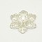 Brass Filigree Joiner, Flower, Golden, 42x42x4mm