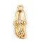 Brass Micro Pave Clear Cubic Zirconia Pendants, Cadmium Free & Nickel Free & Lead Free, Shoes, Real 18K Gold Plated, 15.5x6x5.5mm, Hole: 1.4mm