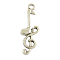 Tibetan Style Alloy Pendants, Musical Note, Cadmium Free & Nickel Free & Lead Free, Antique Silver, 31x11x2.5mm, Hole: 2mm, about 650pcs/1000g