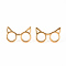 Brass Stud Earring Findings, Nickel Free, Glasses, Real 18K Gold Plated, 10.5x17.5x1mm, Pin: 1mm