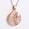Vintage Punk Stainless Steel Sun Moon Pendant Necklaces for Women Men, Rose Gold
