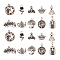 100Pcs 10 Styles Fairy Tales Theme Tibetan Style Alloy Pendants, Rabbit with Clock & Teapot & Mushroom & Crown & Castle & Pumpkin Carriage, Lead Free and Cadmium Free, Antique Silver, 22.5x19x3mm, Hole: 2mm, 10pcs/style