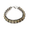 Ion Plating(IP) 201 Stainless Steel Bracelets, with 304 Stainless Steel Clasp and Jump Ring, Gunmetal & Golden, 8-7/8x1/2x1/4 inch(22.5x1.3x0.5cm)