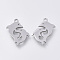 Tarnish Resistant 201 Stainless Steel Pendants, Laser Cut Pendants, Dolphin, Stainless Steel Color, 17x15x1mm, Hole: 1.2mm