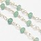 Handmade Faceted Jade Rondelle Beads Decorative Chains for Necklaces Bracelets Making, with Spool, Unwelded, with Silver Color Plated Brass Finding, Pale Green, 12x4mm, about 4meter/roll, about 13.12 Feet(4m)/roll