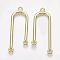 Alloy Chandelier Component Links, 3 Loop Connectors, U-shape, Light Gold, 40.5x15~16x2mm, Hole: 1.8mm